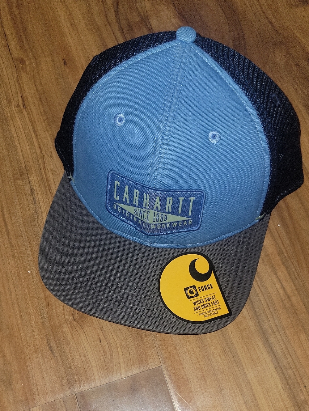 Carhartt Blue Crown with Gray Visor Mesh Back Trucker Hat
